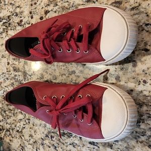 TRETORN TOURNAMENT  FOR J. CREW.  SILK CANVAS SNEAKERS.  WORN ONCE.